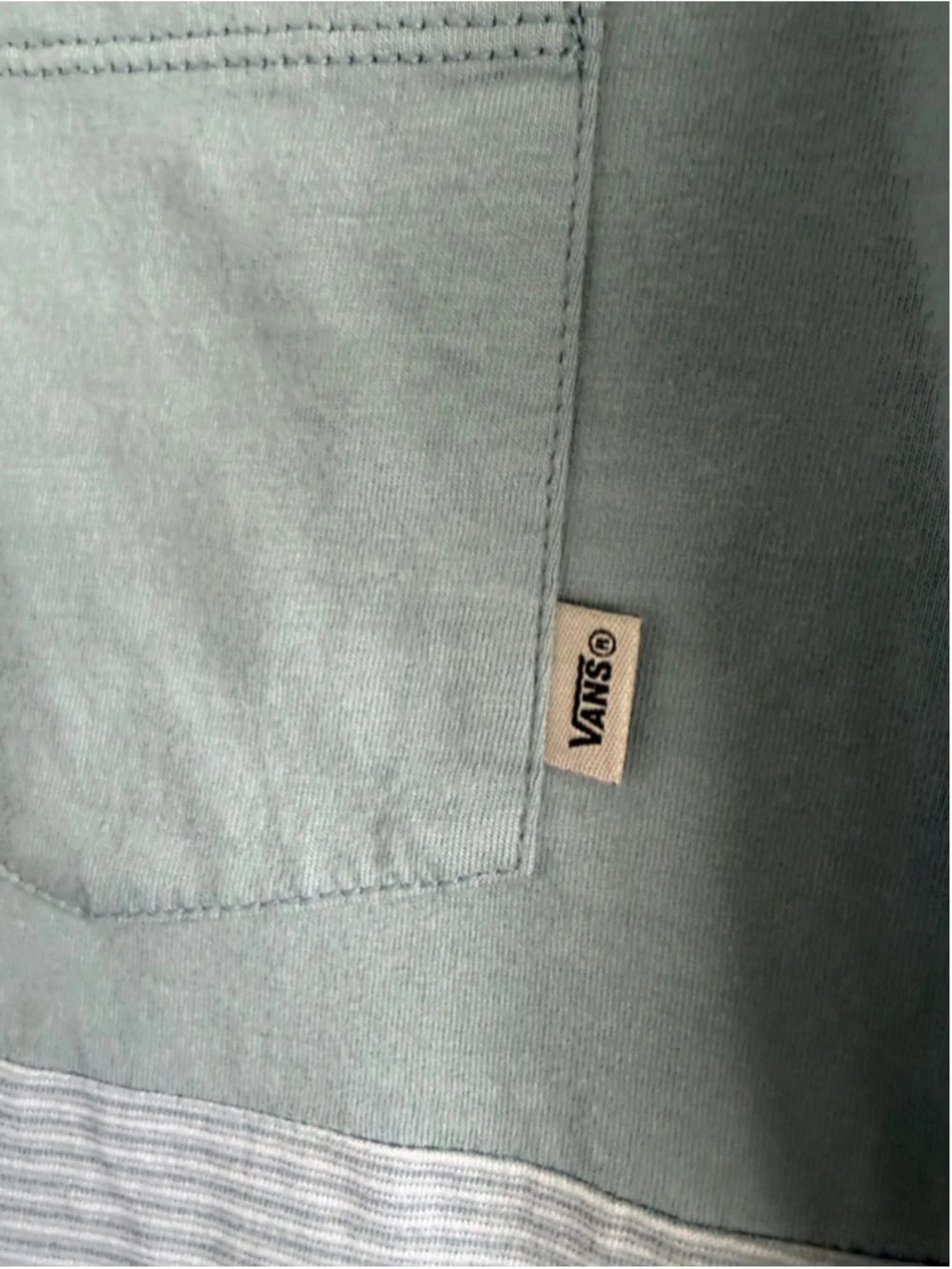 Boy's Vans Light Blue & White Striped Short Sleeve Tee L - Picture 3 of 7